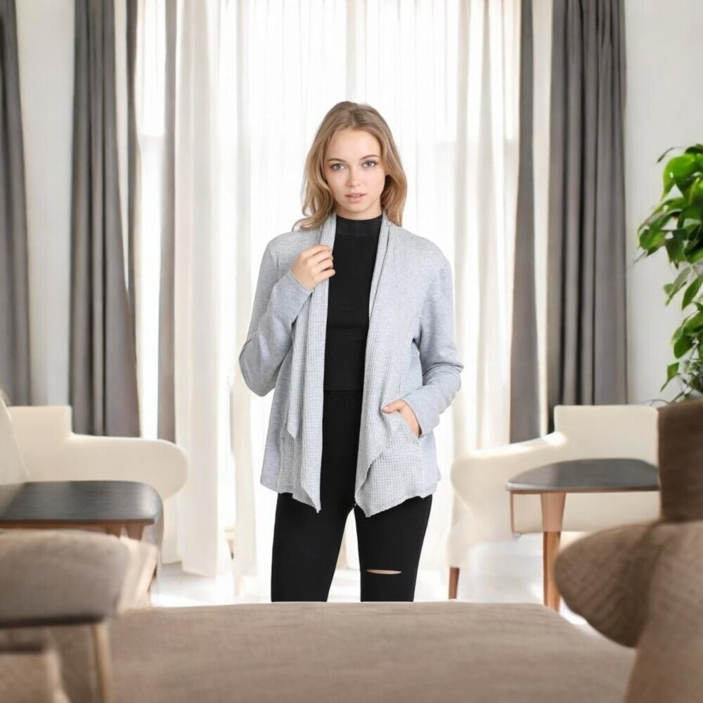 Eileen Fisher Silk Organic Cotton Open Cardigan/Jacket Size S